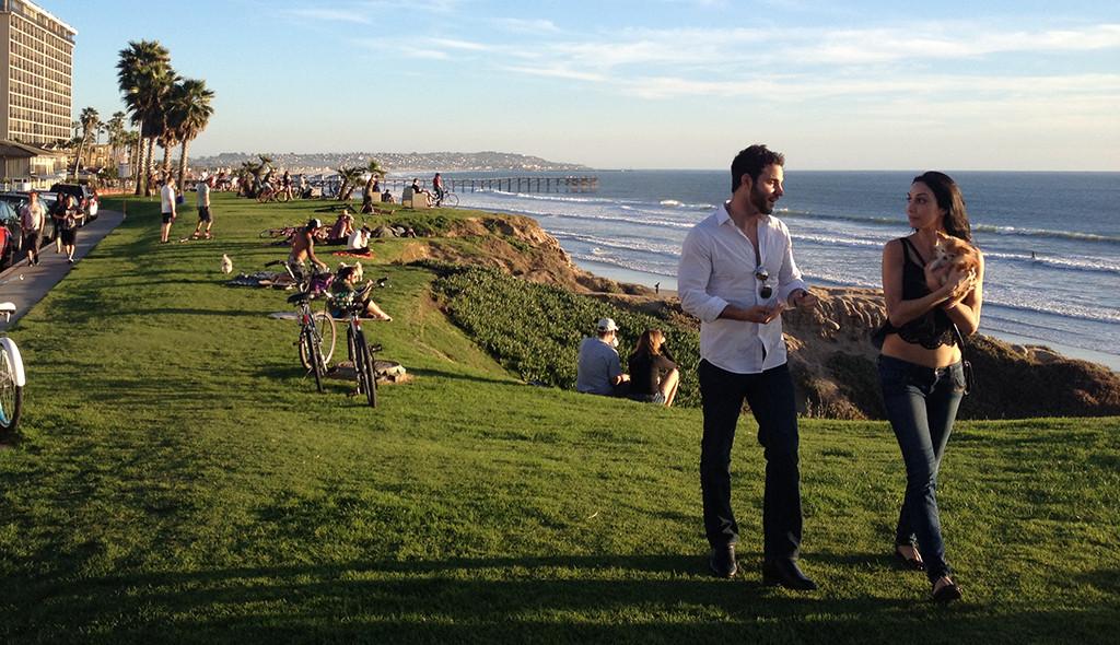 strolling along pacific beach