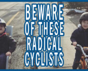 Two young children with bikes