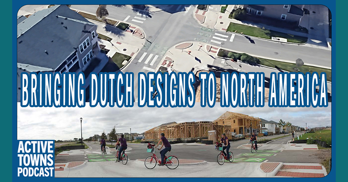 Dutch inspired protected intersection with people riding bikes